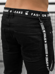 Spodnie jeansowe męskie czarne OZONEE O/TF061Z