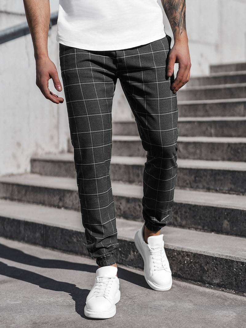 Чоловічі штани джоггери чинос Чорнi OZONEE DJ/2276/22Z