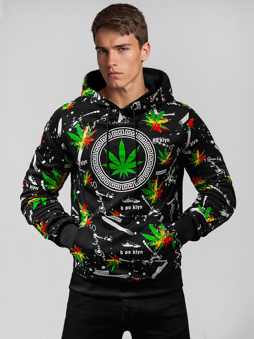 Bluza z kapturem męska czarna OZONEE O/B269