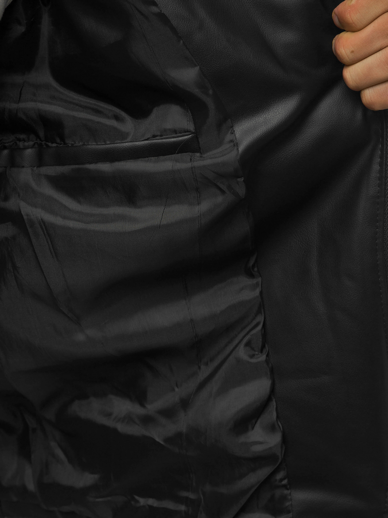 Kurtka skórzana męska ramoneska czarna OZONEE O/5625Z