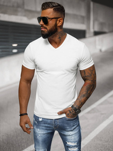 T-shirt męski slim fit biały OZONEE NB/MT3099