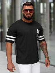 T-shirt męski loose fit czarny OZONEE JS/8B1372/3