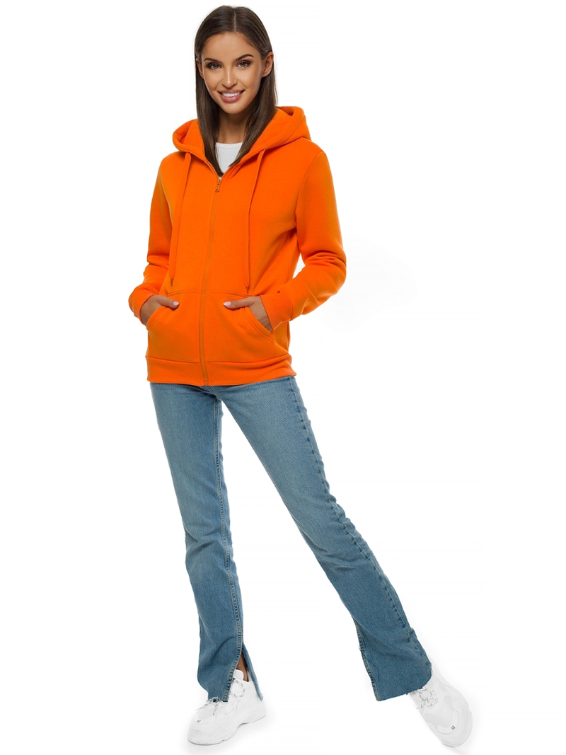 Bluza damska rozpinana z kapturem pomarańczowa OZONEE JS/W03Z