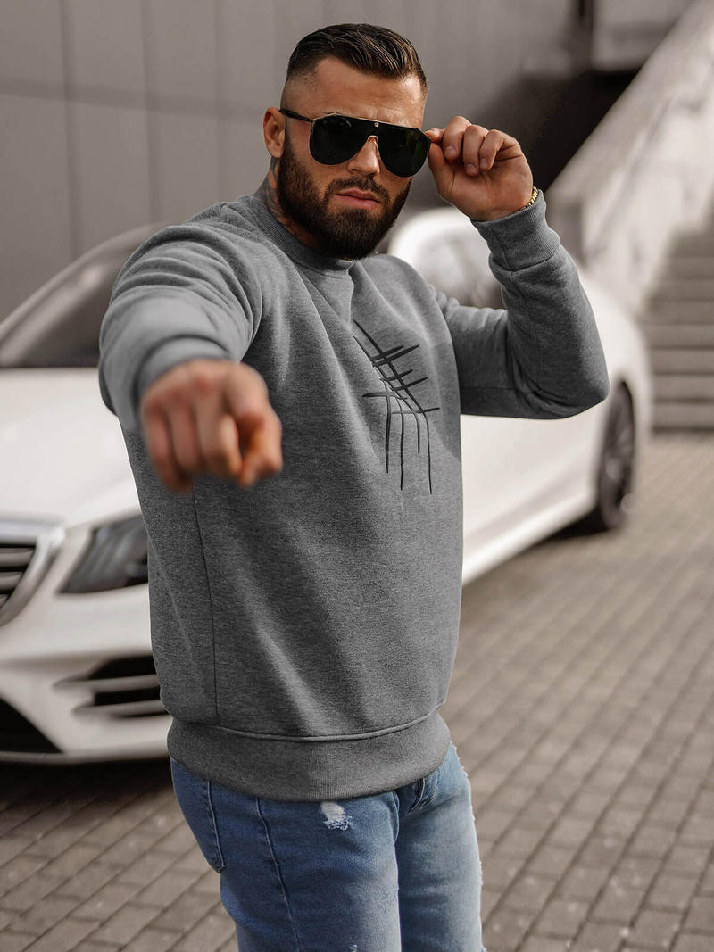 Bluza męska grafitowa OZONEE JS/8B1361/5