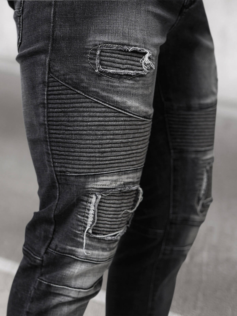 Spodnie jeansowe męskie czarne OZONEE NB/MP0142N