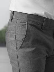 Spodnie męskie chino materiałowe ciemno-szare OZONEE V/6545