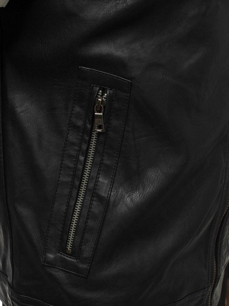 Kurtka skórzana męska czarno-biała OZONEE YD/BF59359Z