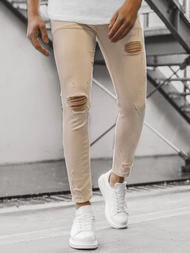 Штани джинсові чоловічі Бежевi/B OZONEE DP/583