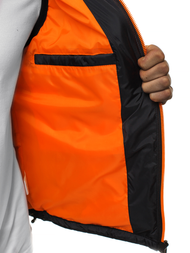 Kamizelka męska pikowana z kapturem czarna OZONEE N/6102