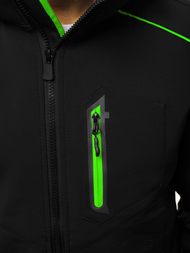 Kurtka męska softshell czarno-zielona OZONEE GE/12259