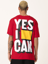 T-Shirt męski z nadrukiem czerwony OZONEE MR/21540