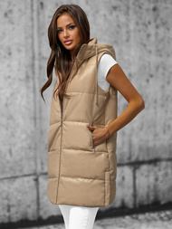 Стьобаний жіночий жилет Бежева OZONEE O/AY756Z