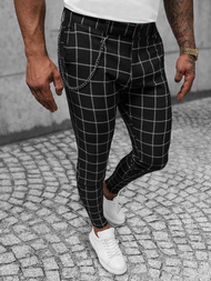 Spodnie męskie chino materiałowe czarne OZONEE DJ/550174