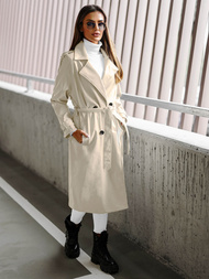 Жіноче шкіряне пальто Яскраво-Бежевий OZONEE JS/11Z8100