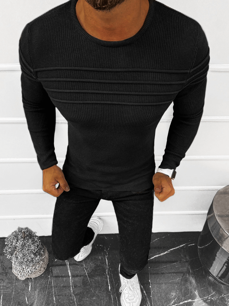 Sweter męski czarny OZONEE L/2656