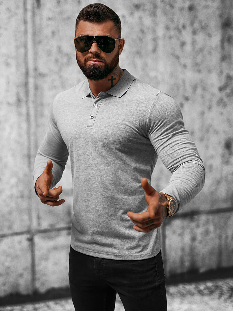 Longsleeve męski szary OZONEE O/B263