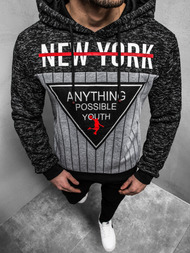 Bluza z kapturem męska czarna OZONEE JS/KS1907Z