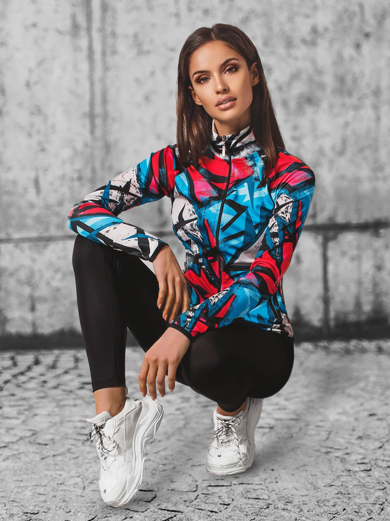 Жіночий спортивний костюм з двох частин Кольоровий OZONEE O/120687Z