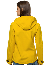Kurtka softshell damska z kapturem żółta OZONEE JS/KSW6007