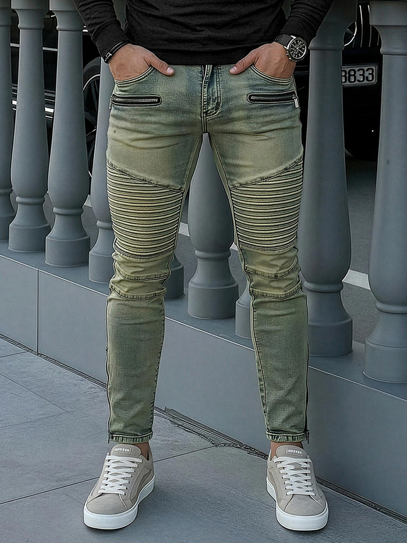 Spodnie jeansowe męskie slim fit niebieskie OZONEE O/EM8951Z