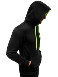 Толстовка з капюшоном чоловіча чорно-салатова OZONEE JS/2011