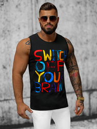 Koszulka bez rękawów męska czarna OZONEE O/T102/3Z