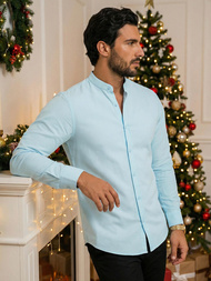 Класична сорочка чоловіча Яскраво-cиня OZONEE O/V54