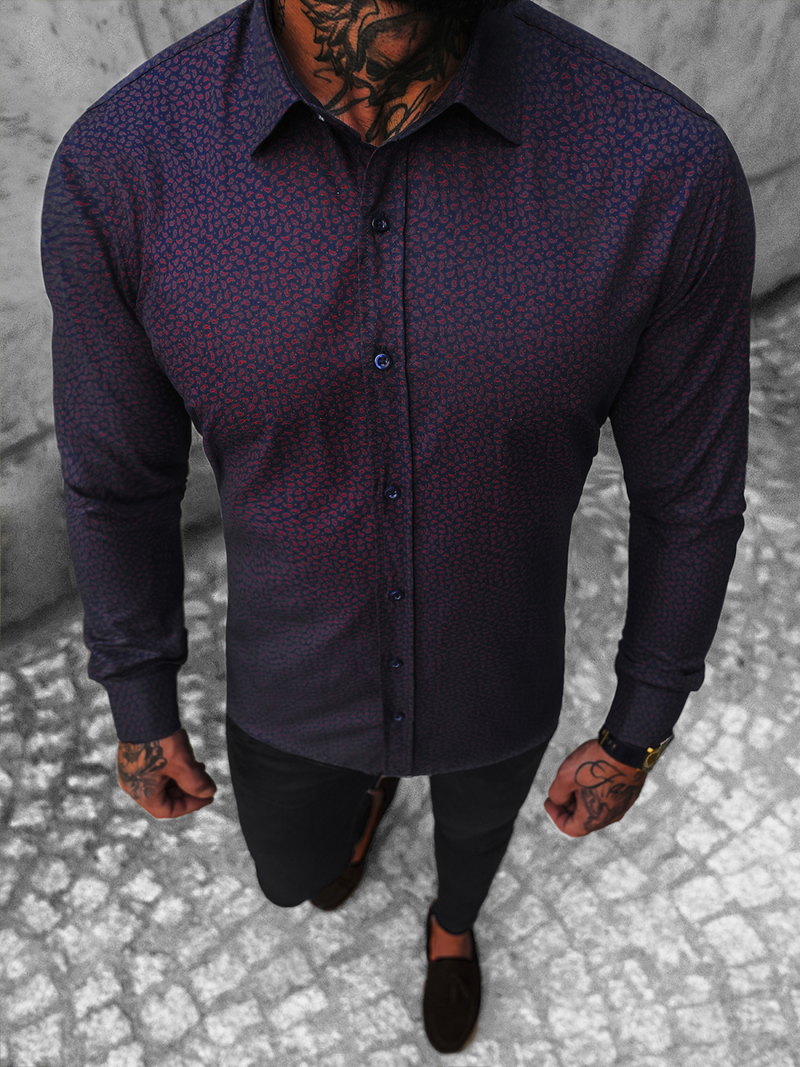 Чоловіча сорочка Ультрамаринова OZONEE O/4022Z