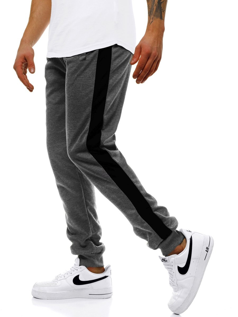 Штани спортивні чоловічі Темно-сіро-Чорні OZONEE JS/JZ11006