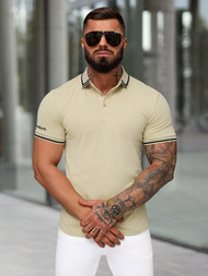 Koszulka męska polo beżowa OZONEE O/YN2/559