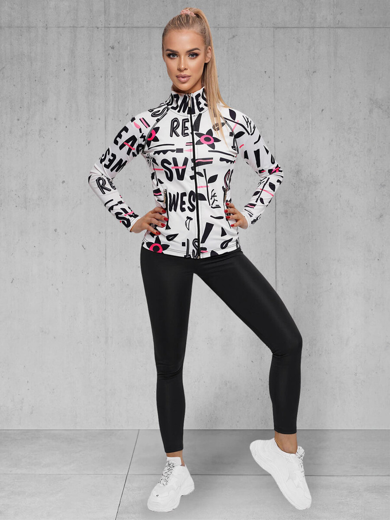 Жіночий спортивний костюм з двох частин Бiло-Чорний OZONEE O/20730