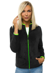 Bluza rozpinana damska czarno-zielona OZONEE JS/HH002/1/44