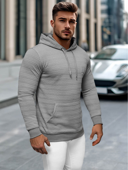 Bluza z kapturem męska szara OZONEE O/TB2272Z