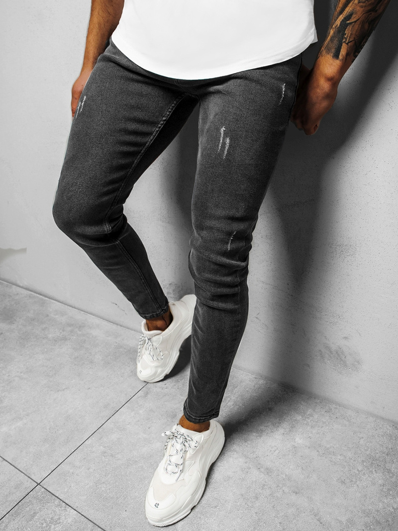 Spodnie jeansowe męskie grafitowe OZONEE E/1270SP