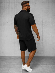 Komplet męski czarny - koszula i spodenki OZONEE O/3C323