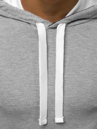 T-Shirt z kapturem męski szary OZONEE O/1273Z