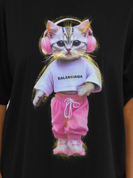 T-shirt damski z nadrukiem czarny OZONEE DJ77423