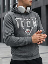 Bluza z kapturem męska grafitowa OZONEE JS/8B1737/5