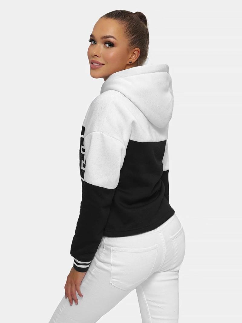 Bluza z kapturem damska biała OZONEE JS/B26024