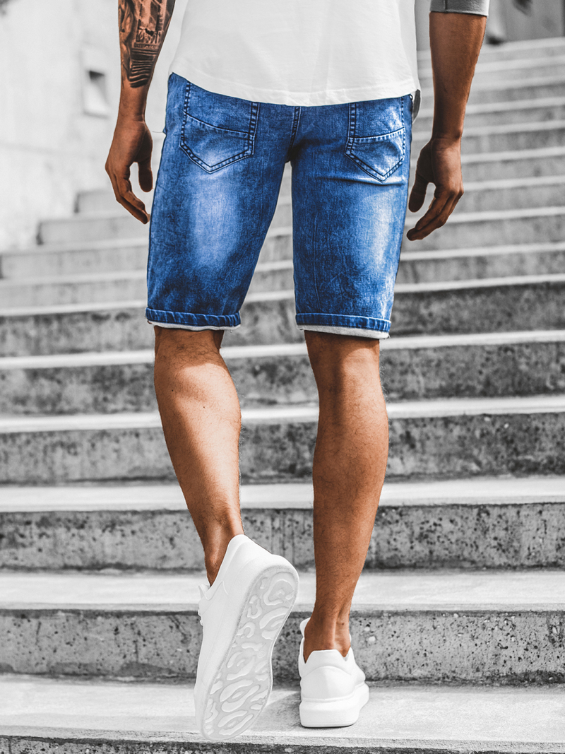 Spodenki męskie jeansowe niebieskie OZONEE RF/HY341/3