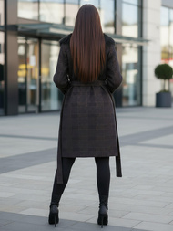 Płaszcz damski z futerkiem czarny OZONEE JS/53M5200/1Z