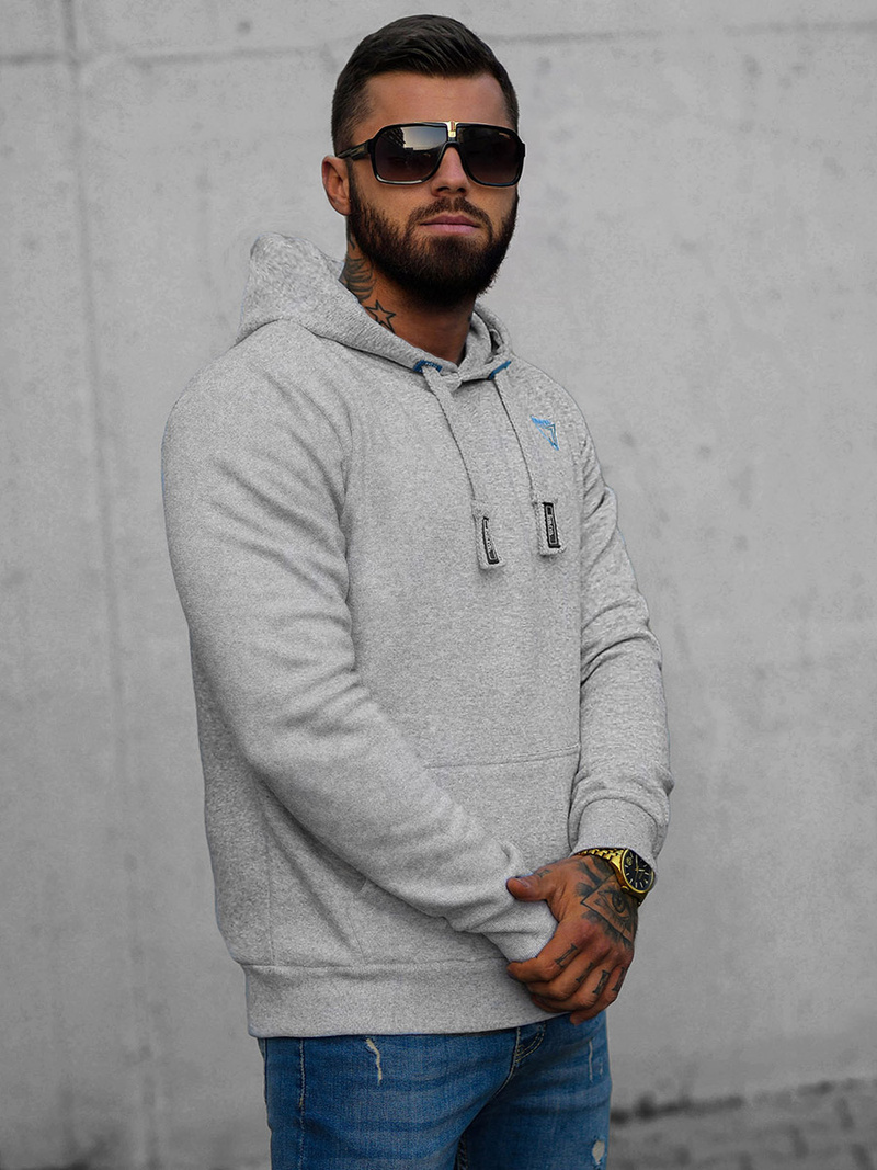 Bluza z kapturem męska szara OZONEE O/H1060