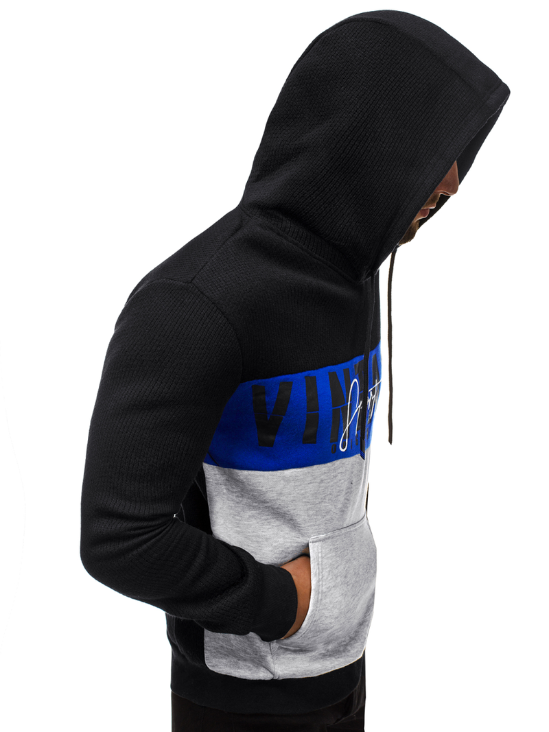 Bluza z kapturem męska czarna OZONEE JS/KS1911Z