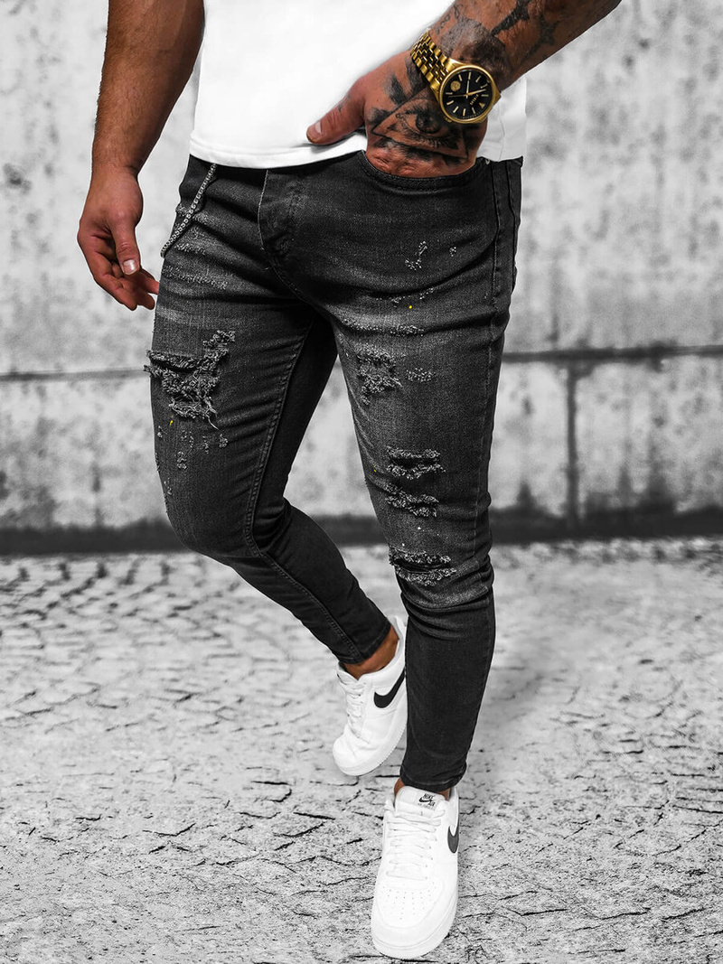 Чоловічі джинси чорнi OZONEE O/MB465