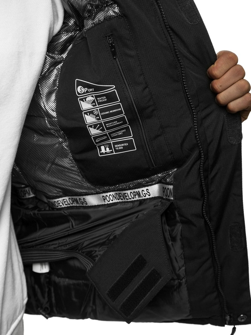 Kurtka zimowa męska czarna OZONEE O/9802