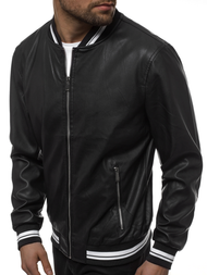 Kurtka skórzana męska czarna OZONEE JB/JP1132