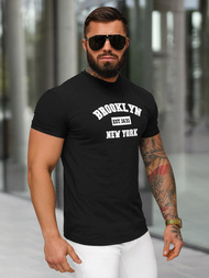 T-shirt męski slim fit czarny OZONEE NB/MT3134