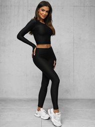 Жіночий спортивний костюм з двох частин Чорний OZONEE O/22060Z