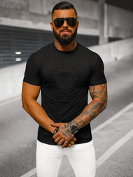 T-shirt męski slim fit czarny OZONEE NB/MT3056Z