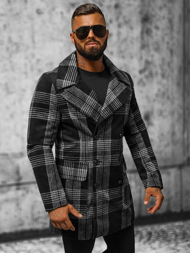 Пальто чоловіче Чорний OZONEE JS/JP1193Z